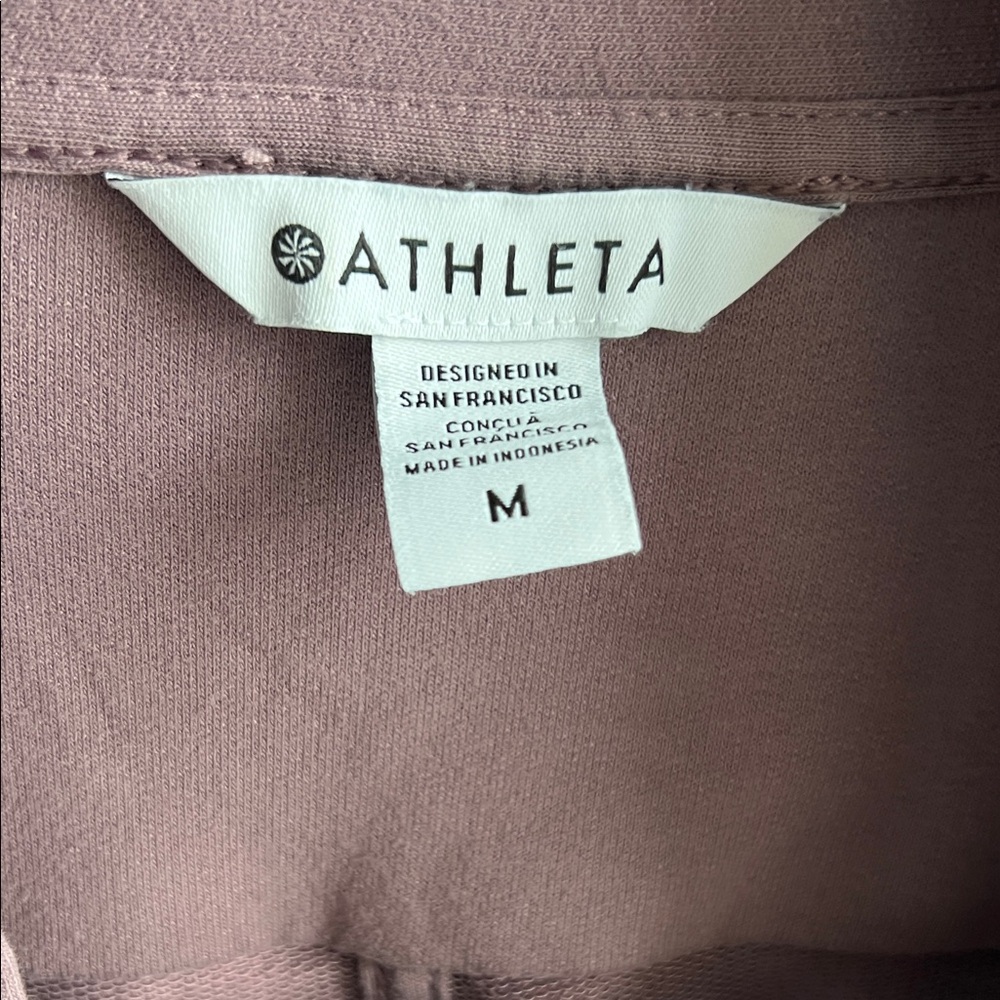 Athleta Light Retroterry Wrap Cozy Soft Sweatshirt Wrap Top Medium Damask Mauve - Picture 2 of 5